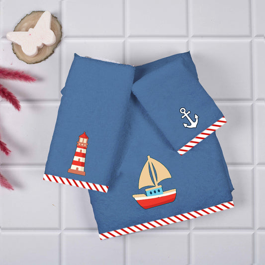 Kids Towels (Set of 3) - Navy Blue