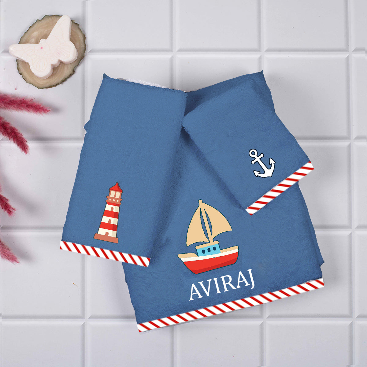 Kids Towels (Set of 3) - Navy Blue
