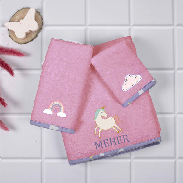 Kids Towels (Set of 3) - Pink