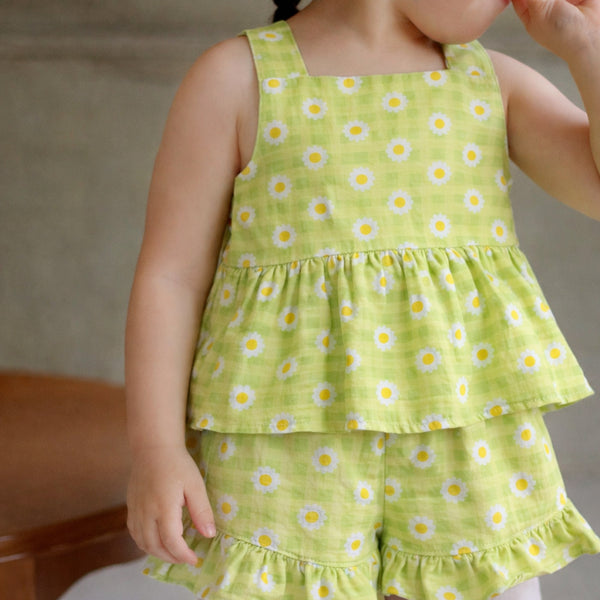 Girls Co-Ord Set- Green Ghingham