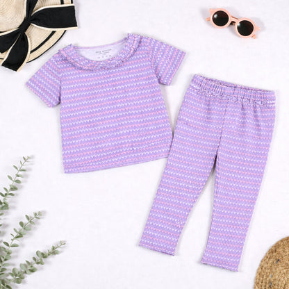 Girls Co-Ord Set- Purple Hearts