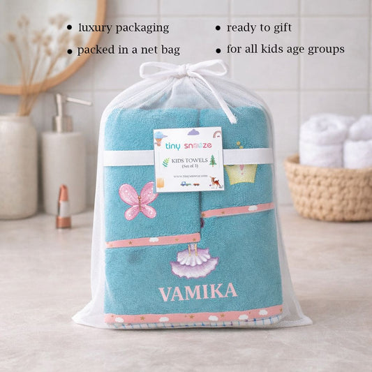 Kids Towels (Set of 3) - Mint
