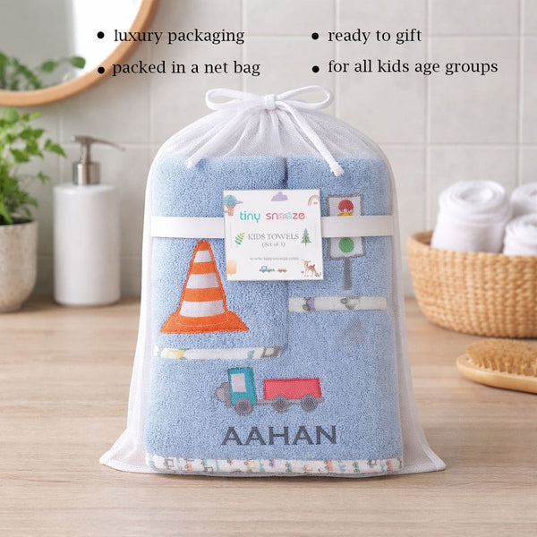 Kids Towels (Set of 3) - Blue