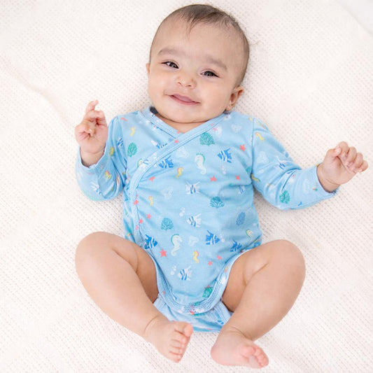 Cotton Kimono Bodysuit- Underwater