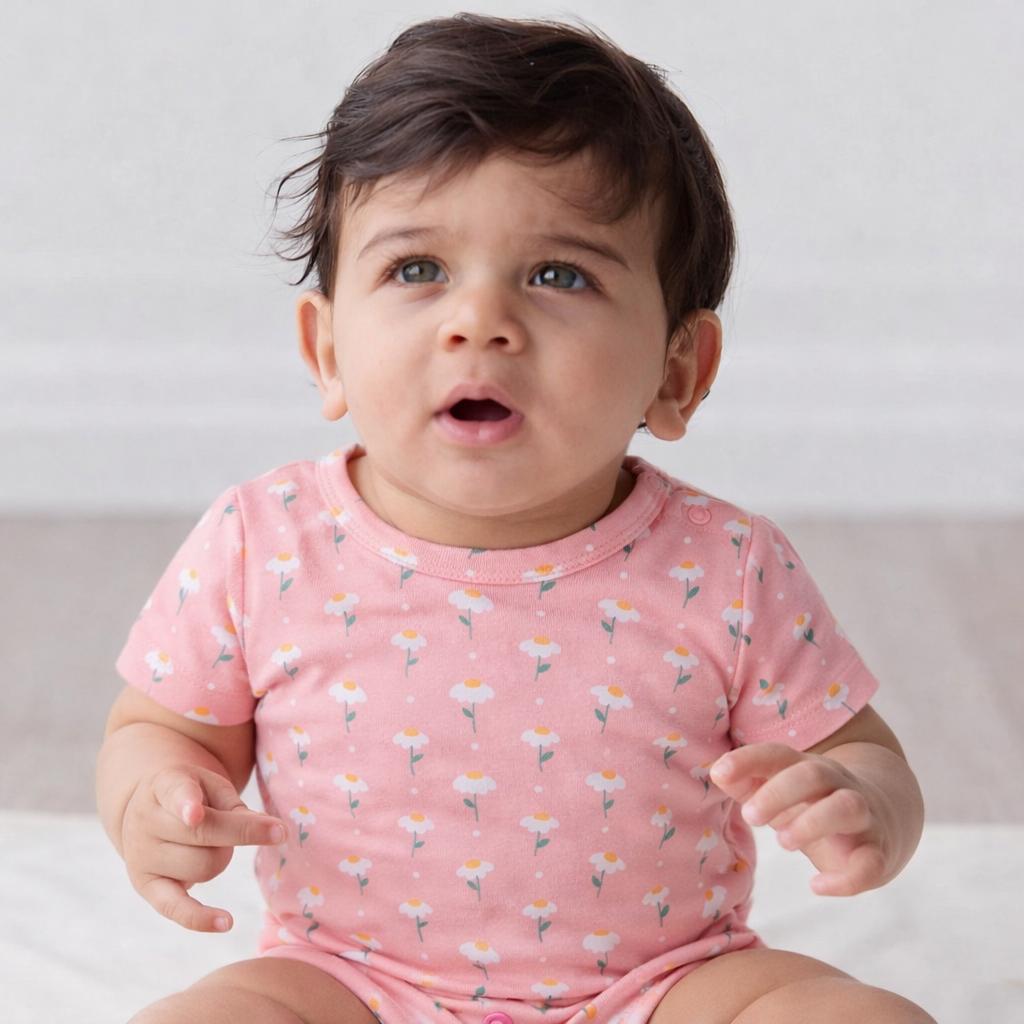 Cotton Bodysuits- Pastel Leaves & Dandelions- Pack of 2