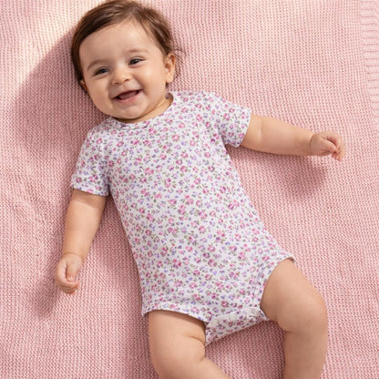 Cotton Bodysuits- Blossom & Purple Hearts- Pack of 2