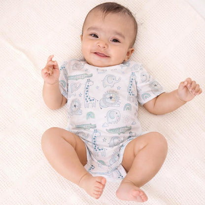 Cotton Bodysuits- Grey Animals & Grey Sky- Pack of 2