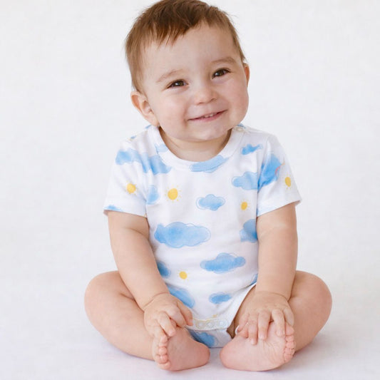 Cotton Bodysuits- Sun Clouds & Yellow Sky- Pack of 2