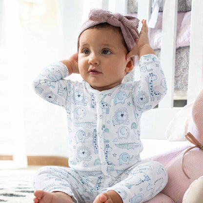 Cotton Sleepsuit- Grey Animals
