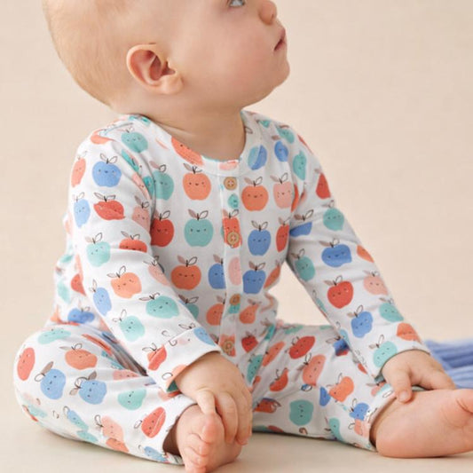 Cotton Sleepsuit- Apples
