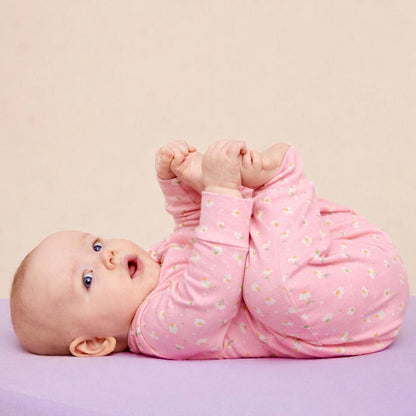 Cotton Sleepsuits- Pastel Leaves & Dandelions- Pack of 2