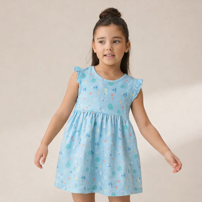Girls Cotton Frock- Waves & Underwater- Pack of 2