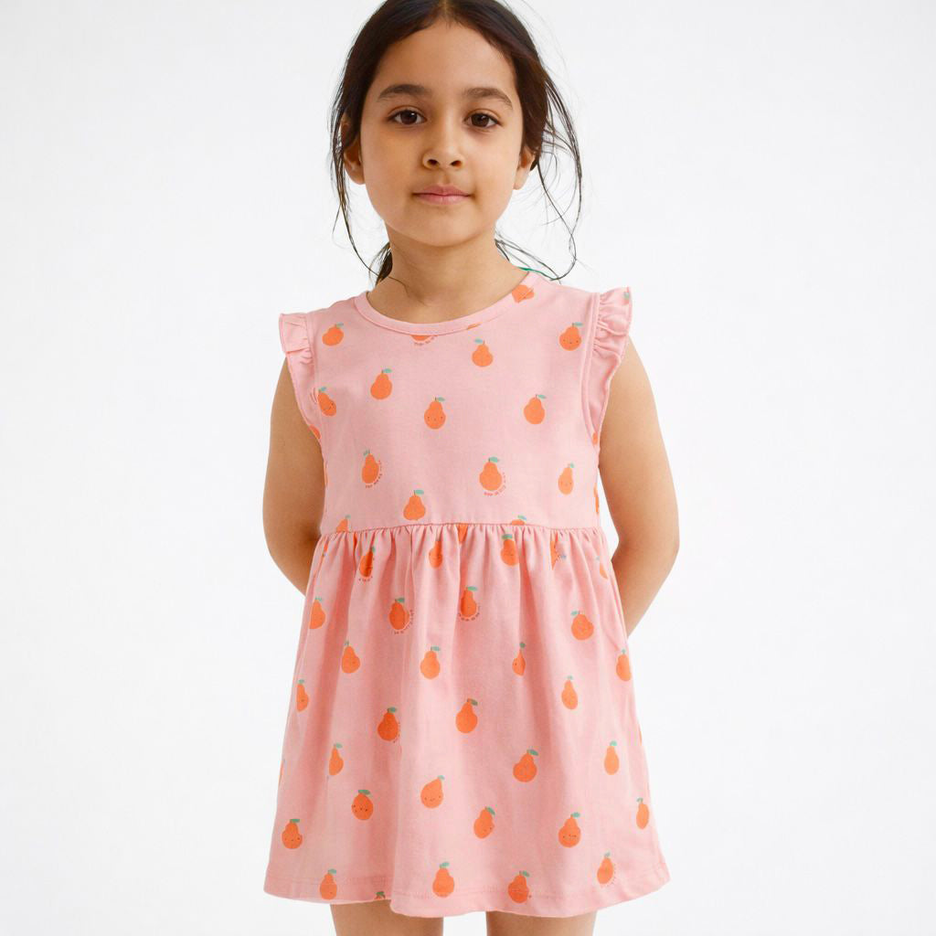 Girls Cotton Frock- Pears