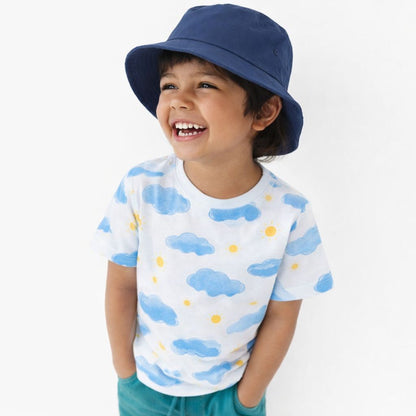 Kids Cotton Tshirt- Sun & Clouds