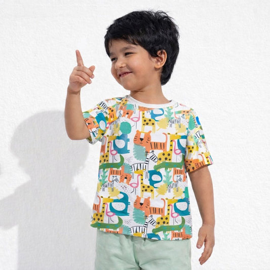 Kids Cotton Tshirt- Colorful Animals