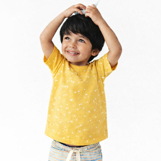 Kids Cotton Tshirt- Yellow Sky
