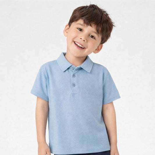 Boys Polo Tshirt- Powder Blue