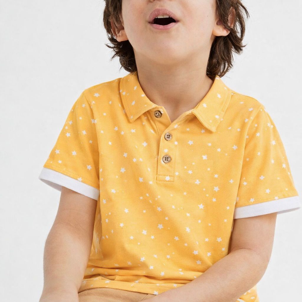 Boys Polo Tshirt- Yellow Sky & Solid Olive Green- Pack of 2