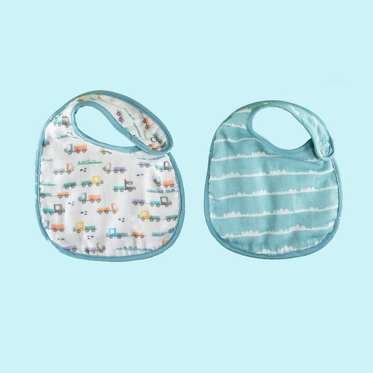 Organic Bibs (Set of 2)- Traffic Jam