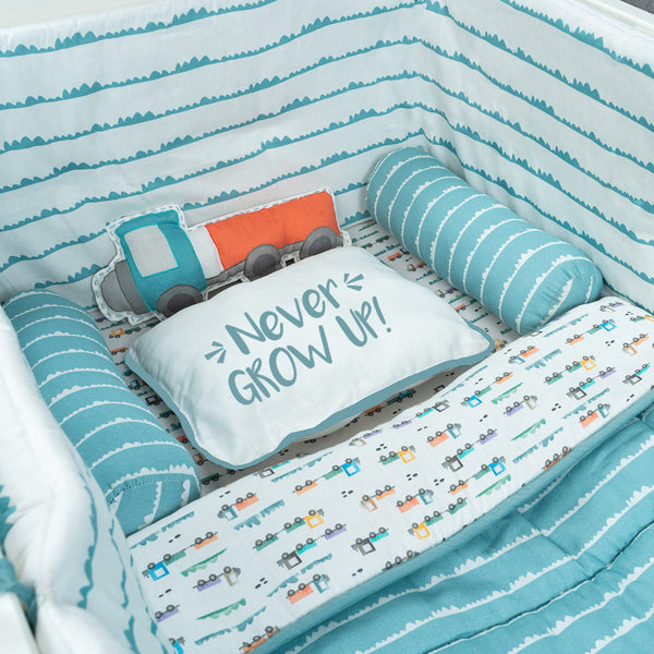 Cot Bedding Set with Bumper - Traffic Jam | Set of 7