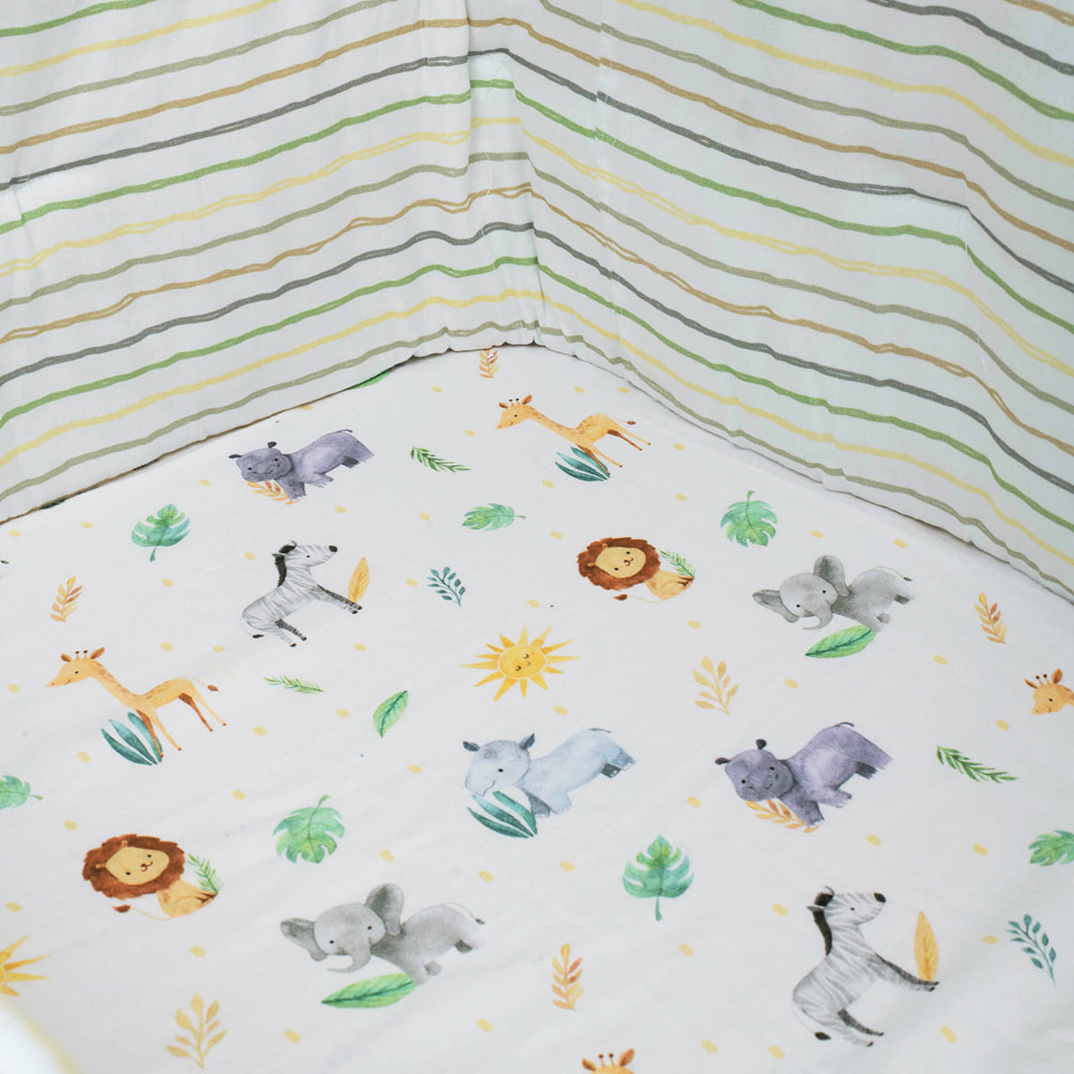 Cot Bedding Set with Bumper - Into The Wild | Set of 7