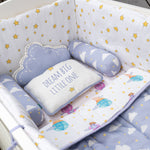 Cot Bedding Set with Bumper - Sky is the Limit | Set of 7