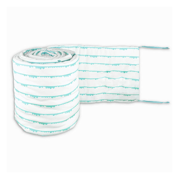 Organic Cot Bumper- Blue Bumps