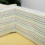 Organic Cot Bumper- Yellow Lines