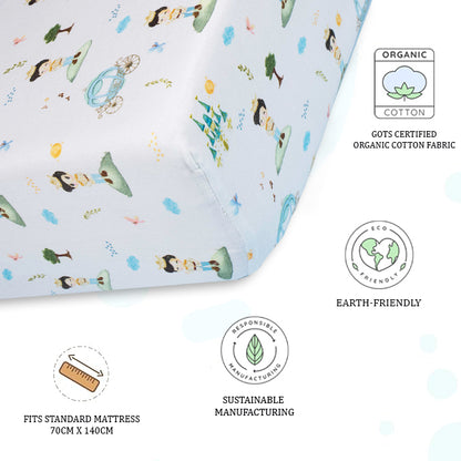 Organic Fitted Cot Sheet- Prince