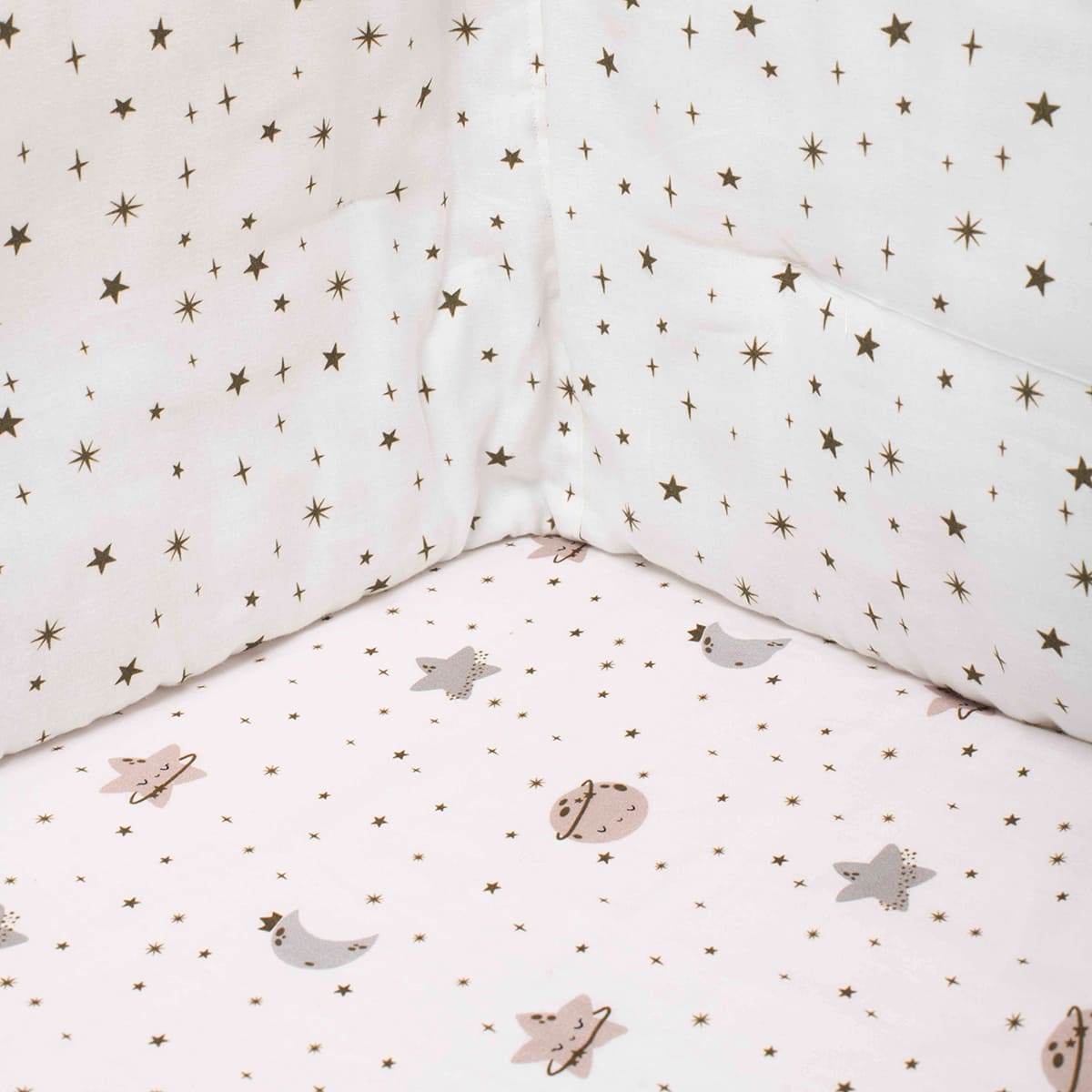 Cot Bedding Set with Bumper - Starry Nights | Set of 7