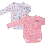 Kimono Bodysuits- Pastel Leaves & Dandelions- Pack of 2