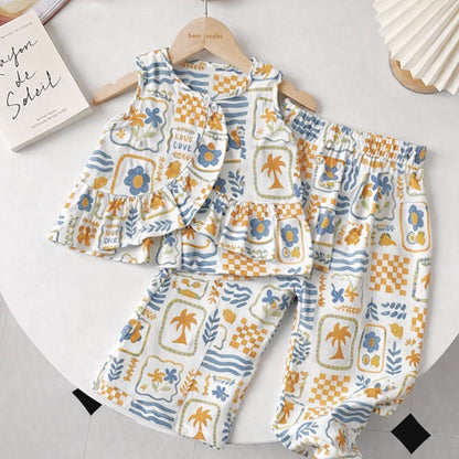 Girls Co-Ord Set with Pants- Beach Holiday
