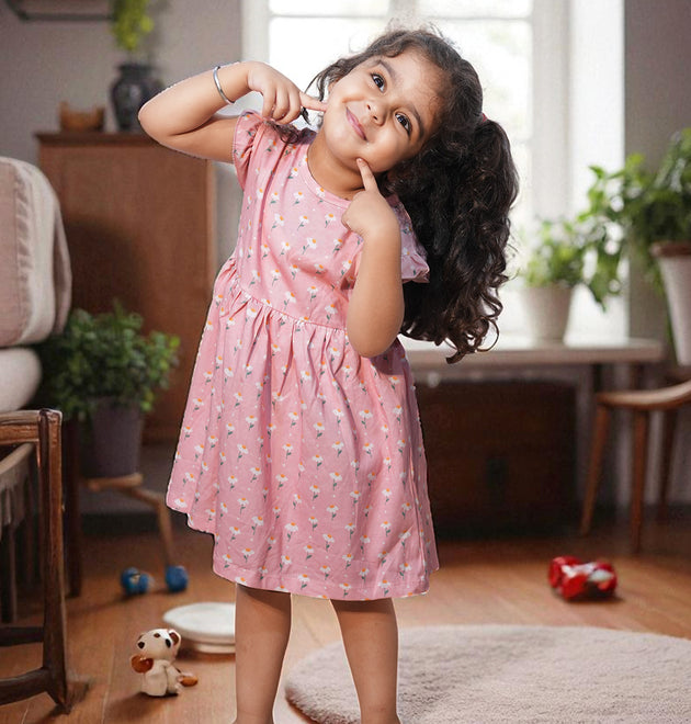 Girls Cotton Frock- Dandelion