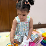 Girls Co-Ord Set- Blue Ghingham