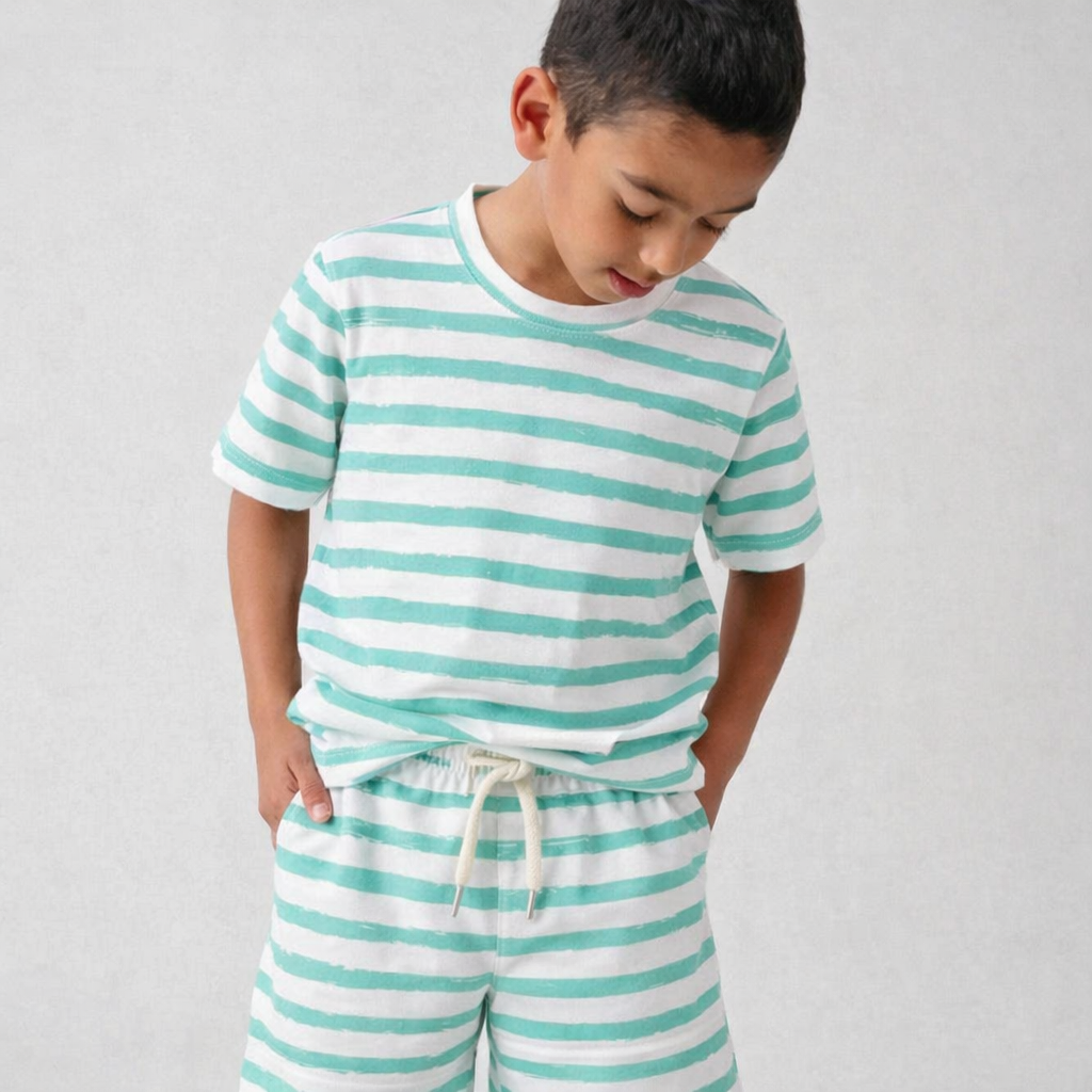 Boys Co-Ord Set- Green Stripes