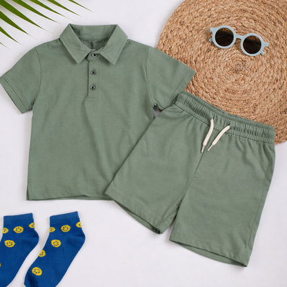 Boys Co-Ord Set- Olive Green