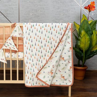 Cot Bedding Set with Bumper - Enchanted Forest | Set of 7