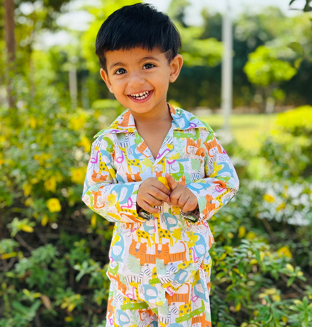 Cotton Nightsuit- Colorful Animals