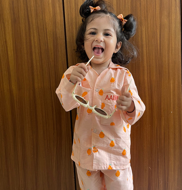 Cotton Nightsuit- Pears