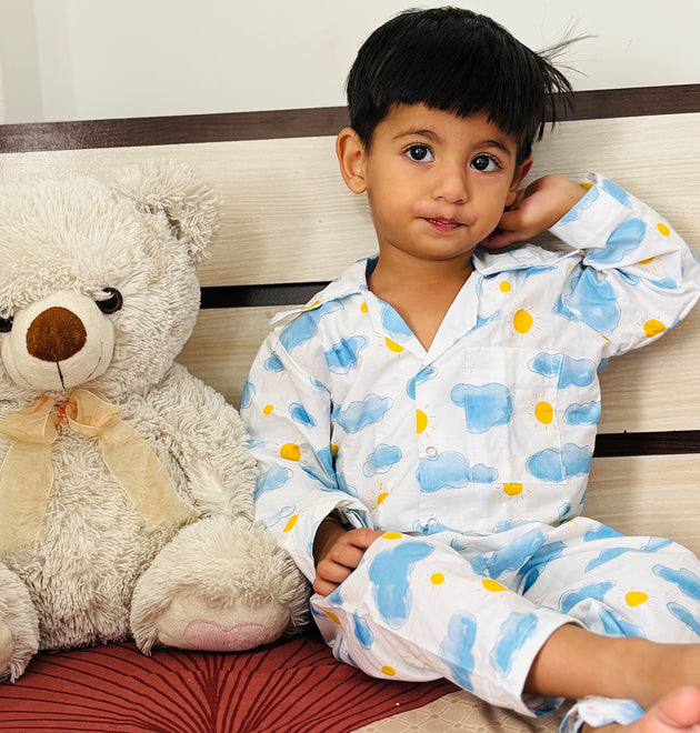 Cotton Nightsuit- Sun & Clouds