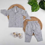 Cotton Nightsuit- Grey Sky