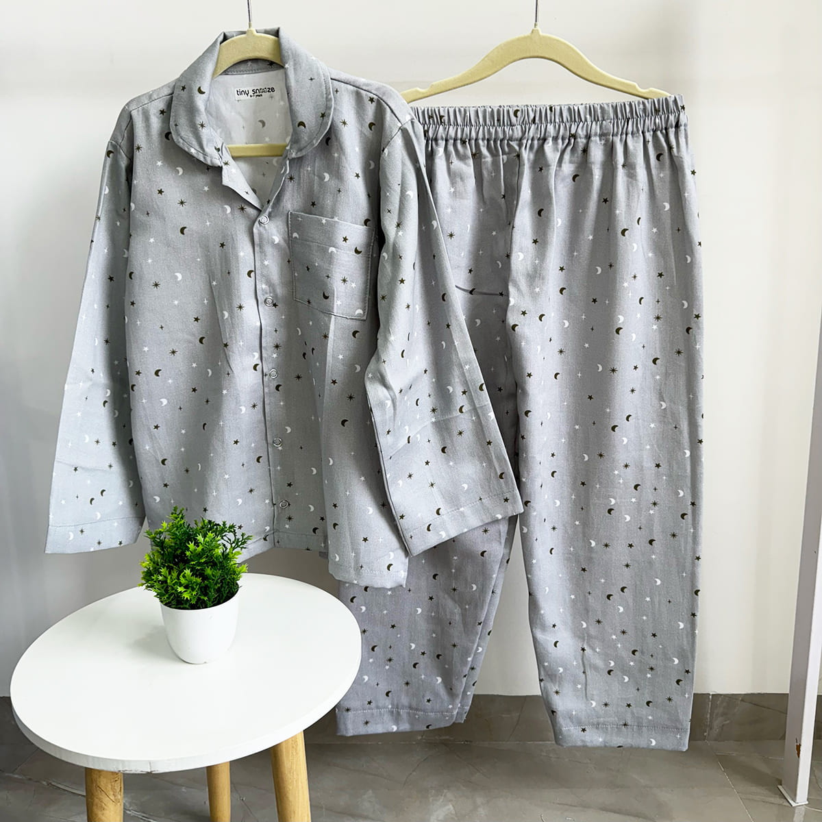 Cotton Nightsuit- Grey Sky