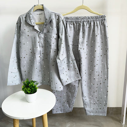Cotton Nightsuit- Grey Sky