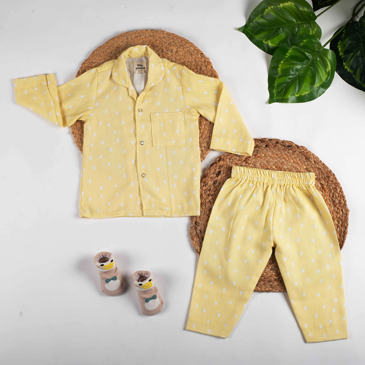 Cotton Nightsuit- Yellow Grasslands
