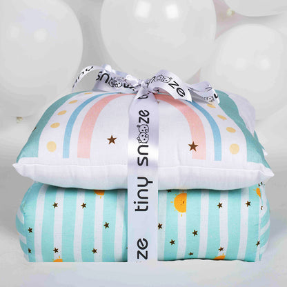 Organic Pillow & Bolsters - Colorful Rainbow | Set of 3