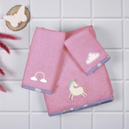 Kids Towels (Set of 3) - Pink
