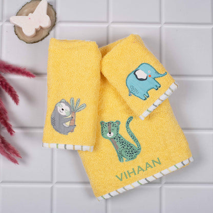 Kids Towels (Set of 3)- Yellow